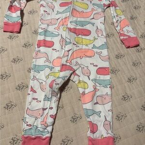Adorable Whale Print Kids Footie